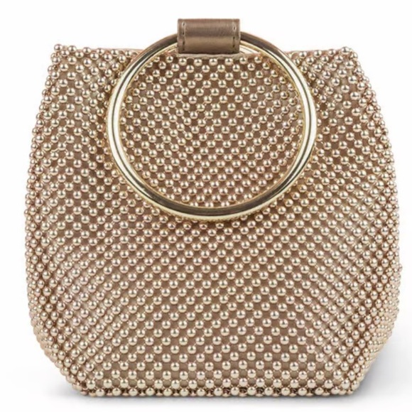 Jessica McClintock Rose Gold Gwen Ball Mesh Ring Clutch - Picture 4 of 15